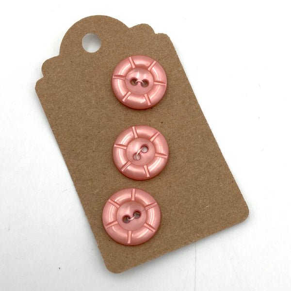 3/4" Pearly Pink | Set of 3 Plastic Buttons