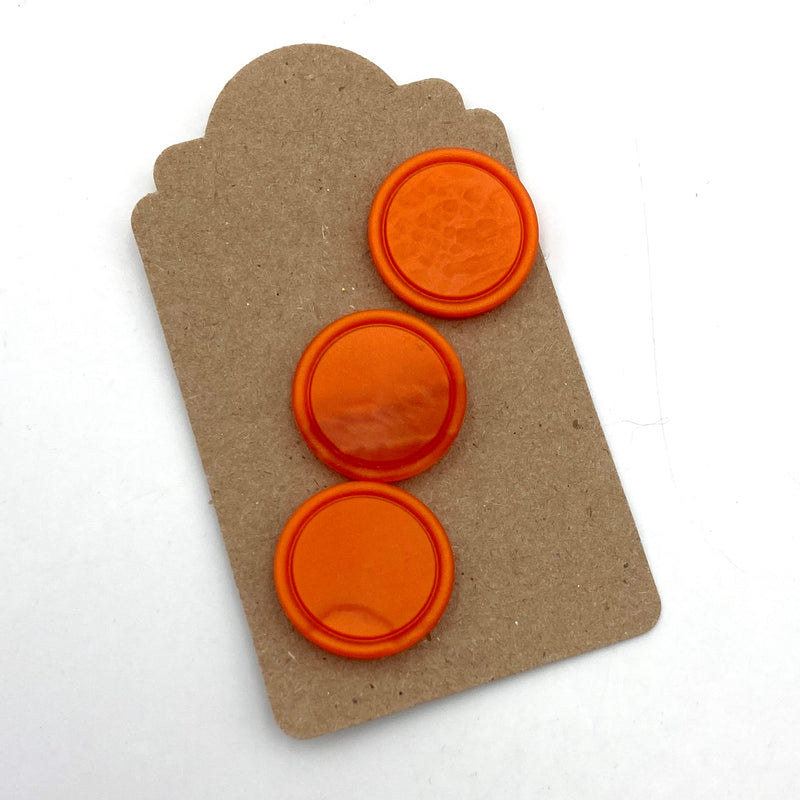 3/4" Orange Poppy | Set of 3 Plastic Buttons