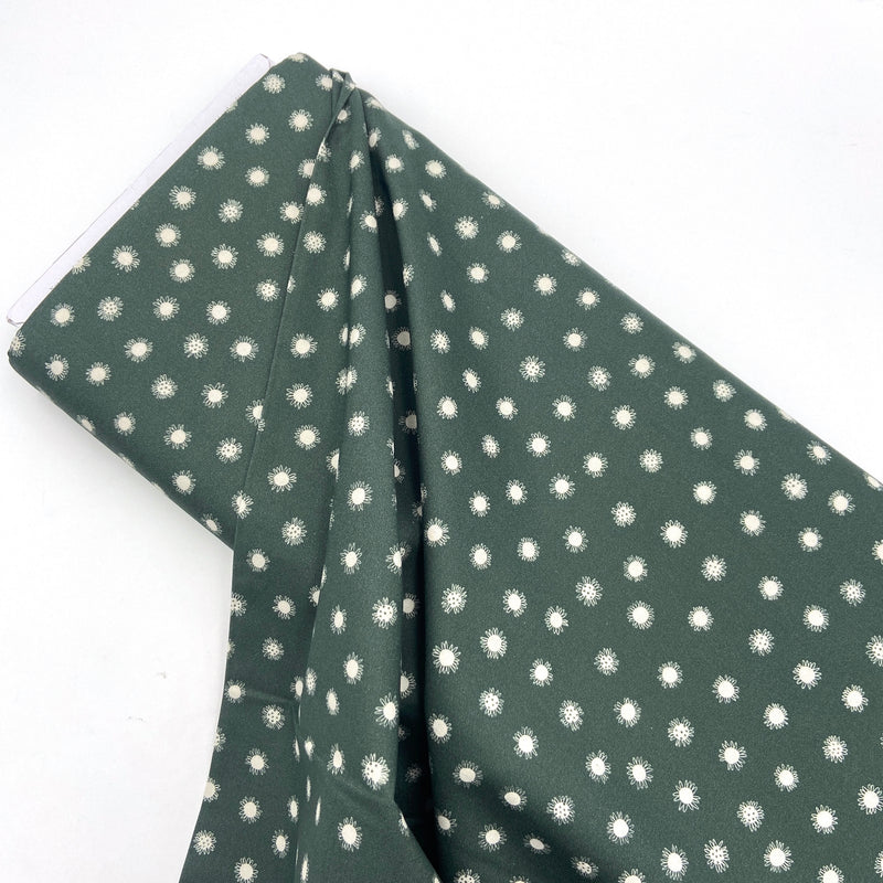 Daisy Dots Green | Bloom Together | Organic Quilting Cotton