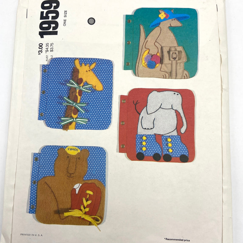 Vogue 1959 | Animal Book | Busy Book Pattern