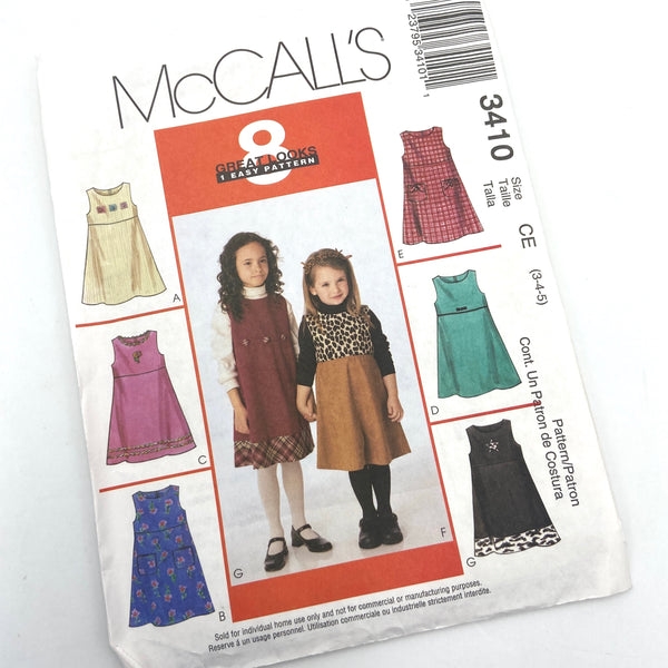 McCall's 3410 | Child's Jumpers | Size 3-5