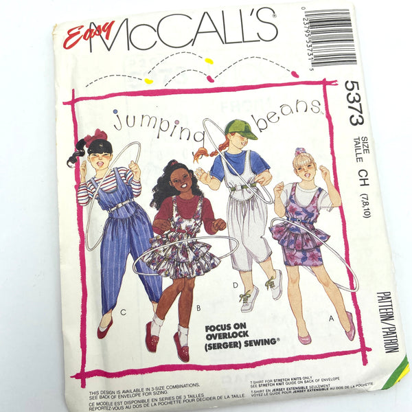 McCall's 5373 | Children's Jumpers, Jumpsuits and T-Shirt | Size 7-10