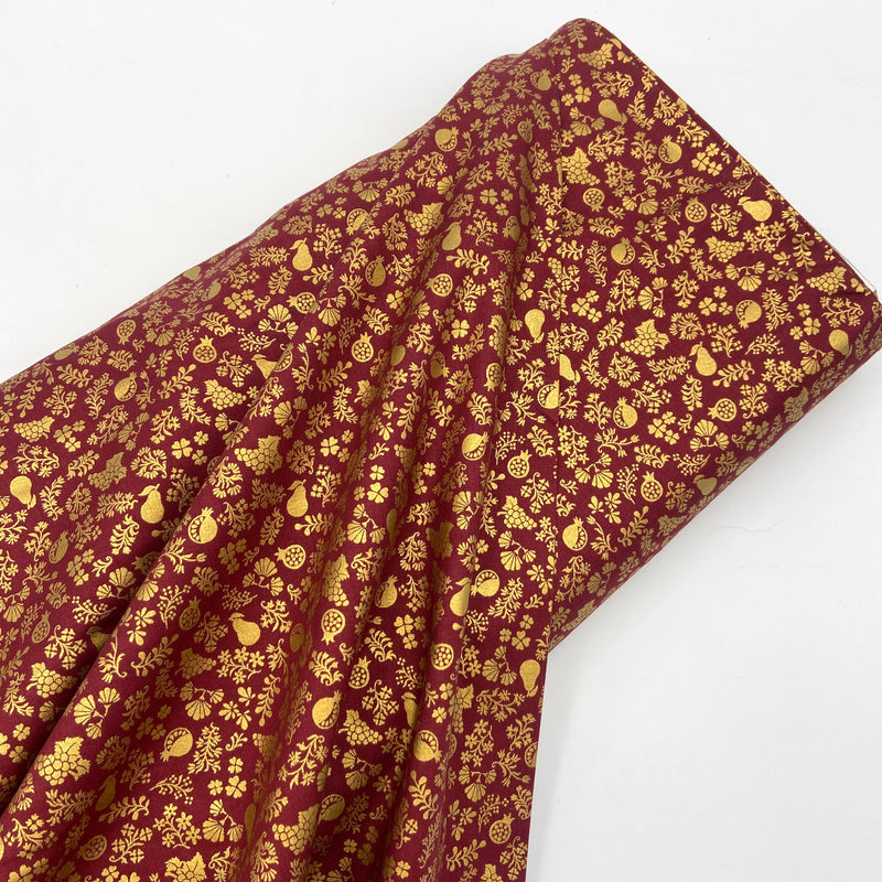 Pears, Burgundy | Nature's Harvest | Quilting Cotton
