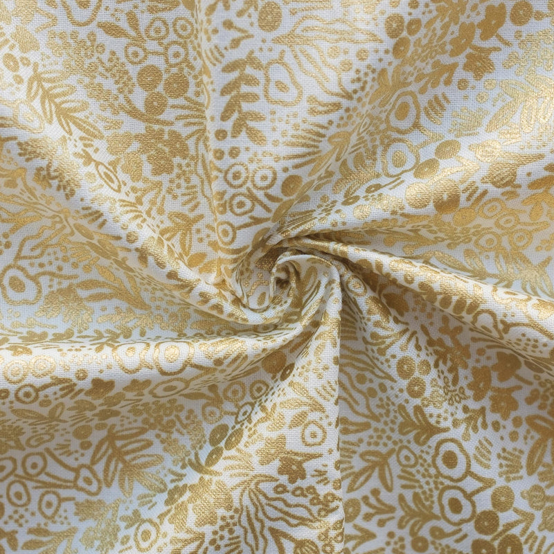 Tapestry Lace, Gold Metallic | Rifle Paper Co. Basics | Quilting Cotton