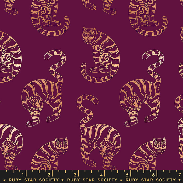 Tiger in the Taiga Purple Velvet | Airflow | Quilting Cotton