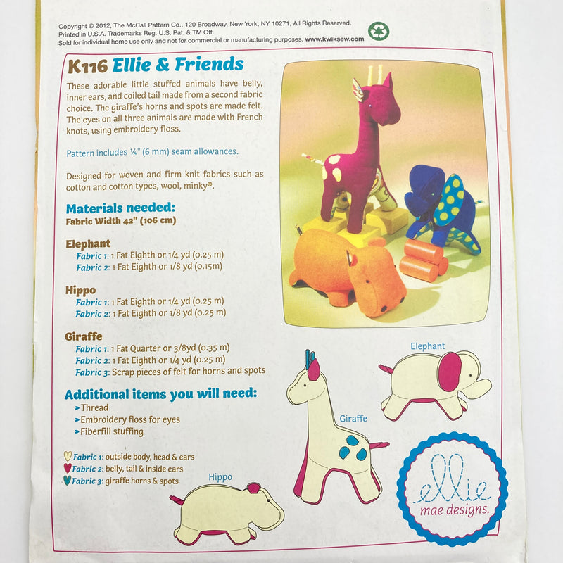 Ellie Mae Designs K116 | Ellie & Friends | Plush Toys