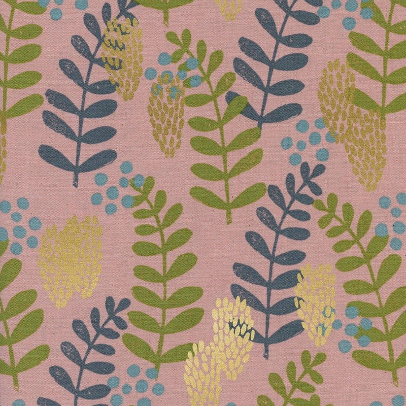 Fern Dell, Golden Metallic | Imagined Landscapes | Quilting Cotton